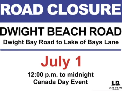 Road closure notice sign