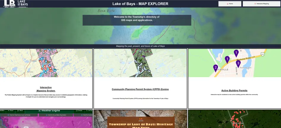 Screenshot of the Lake of Bays Explorer App