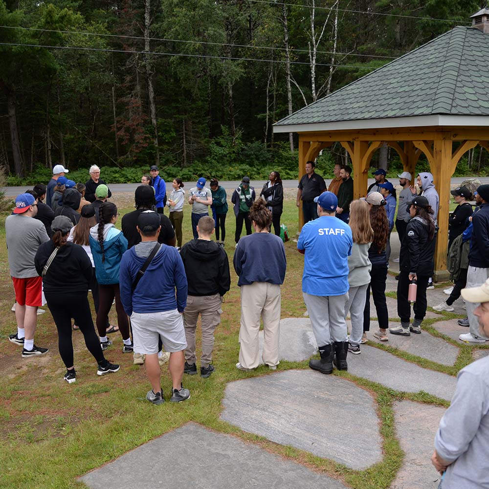The Jays Care Foundation receiving orientation about the volunteer work that needs to be done