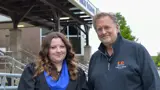 Josie Barter (left) and Mayor Terry Glover (right)