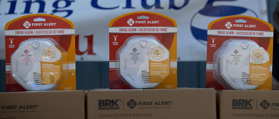 Three boxes of brand-new, unopened First Alert hardwired smoke alarms model SA520CNA