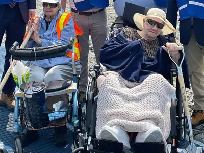 Fairvern Nursing Home residents with shovels