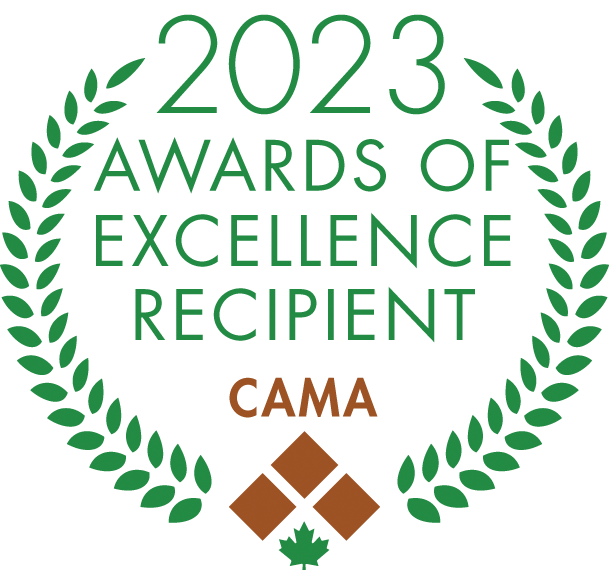 Award Logo for the 2023 Award of Excellence from the Canadian Association of Municipal Administrators