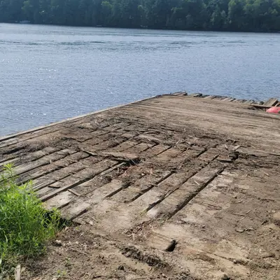 Damaged dock at 1757 Port Cunnington Road