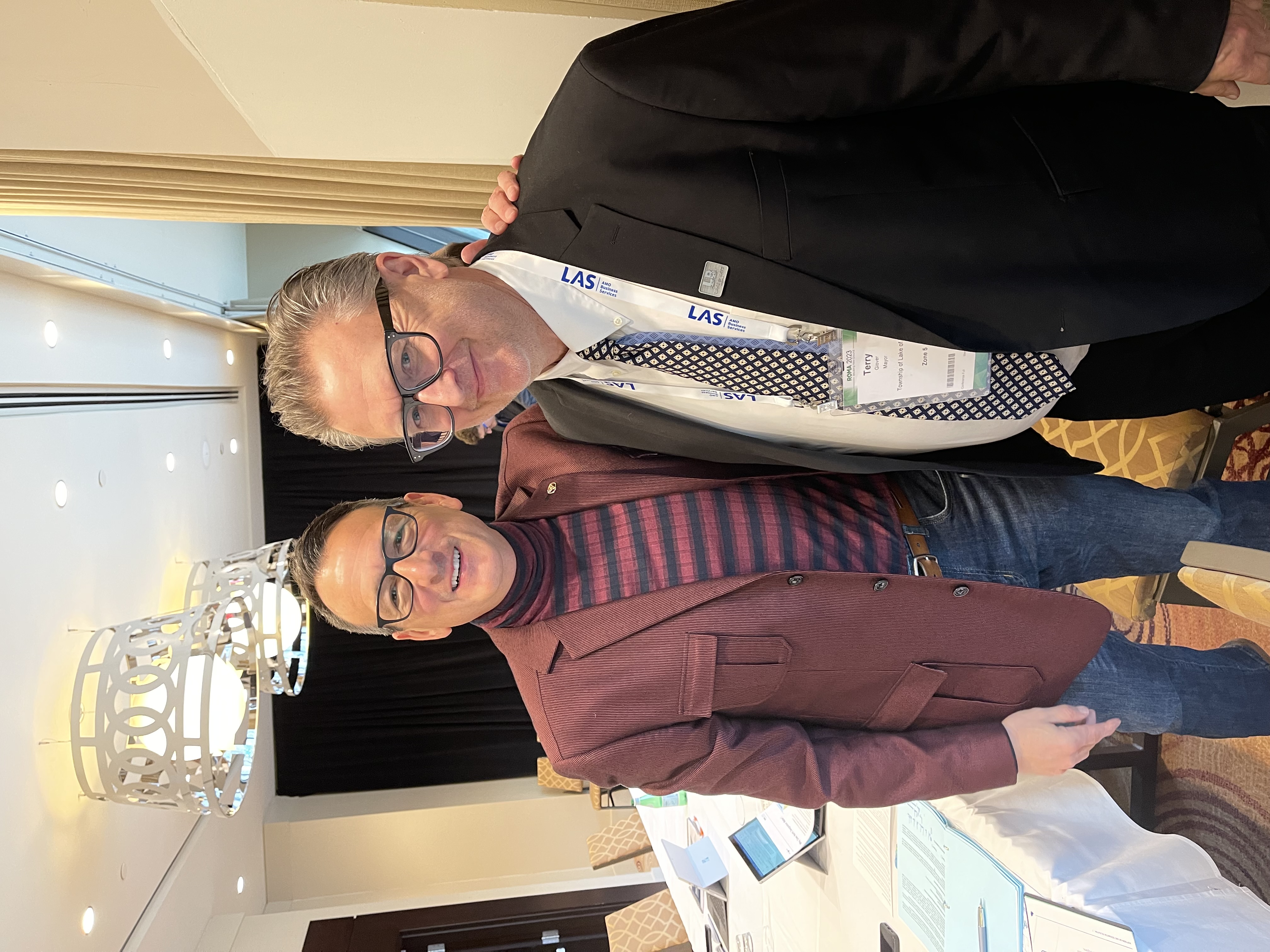 Minister of Northern Development and Mines and Minister of Indigenous Affairs Hon. Greg Rickford with Mayor Terry Glover.