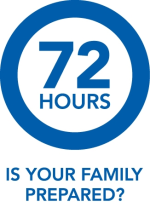 72 Hours logo asking is your family prepared