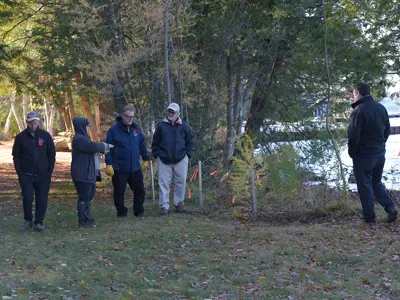 Councillors and staff receive a presentation on the new native planting plan at Norway Point Park
